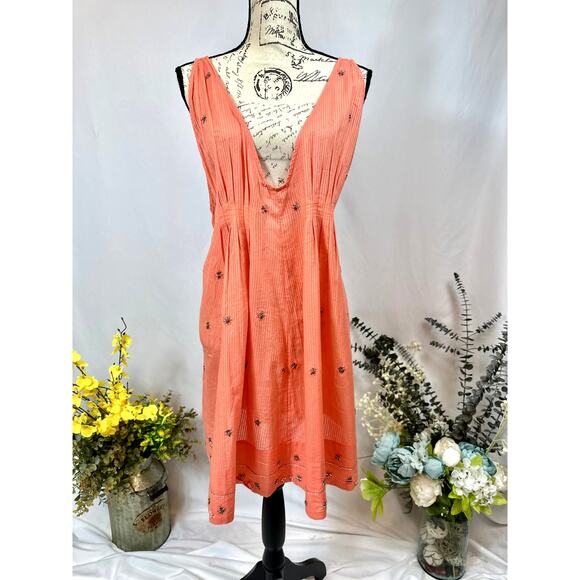 Free People Crushin On You Cotton Beaded Striped Dress - Picture 4 of 16